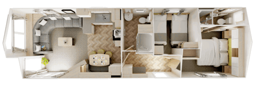 Willerby Castleton 38x12 2 Bed Floor Plan